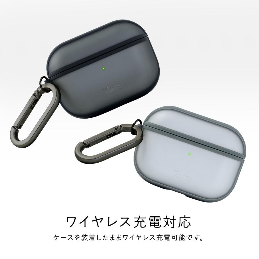 カラビナ付 シリコン AirPods Pro ケース エアポッズ 防塵 ブラック