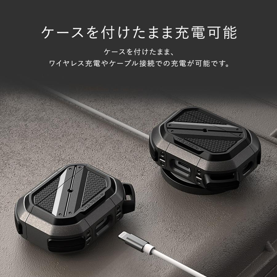VRS DESIGN AirPods Pro2 ケース カバー カラビナ 付 耐衝撃 