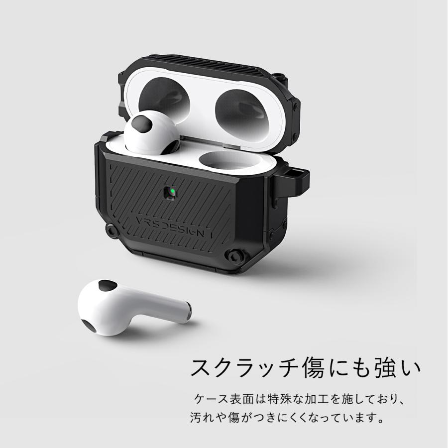 AirPods 3 3世代 ケース 耐衝撃 保護 カバー 落下防止 カラビナ 付 薄型 耐衝撃ケース AirPods 3ケース AirPods3 エアポッズ 第3世代 対応 VRS Active Fit｜comwap｜03