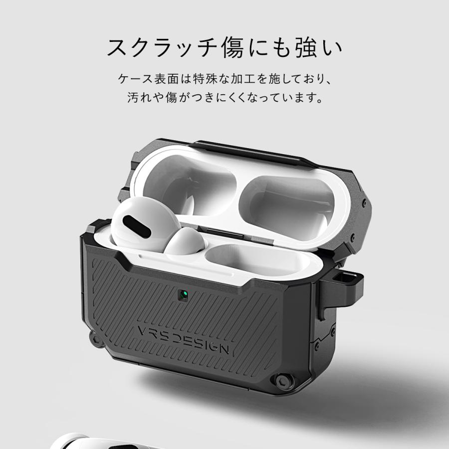 AirPods Pro ケース 耐衝撃 カラビナ ストラップホール 付 ソフト カバー 衝撃 吸収 ケースカバー AirPodsPro MWP22J/A エアーポッズプロ 対応 VRS Active Fit | VRS DESIGN | 02