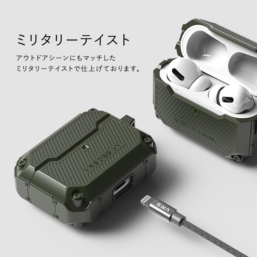 AirPods Pro ケース 耐衝撃 カラビナ ストラップホール 付 ソフト カバー 衝撃 吸収 ケースカバー AirPodsPro MWP22J/A エアーポッズプロ 対応 VRS Active Fit | VRS DESIGN | 04