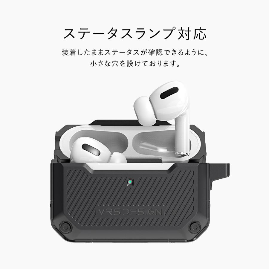 AirPods Pro ケース 耐衝撃 カラビナ ストラップホール 付 ソフト カバー 衝撃 吸収 ケースカバー AirPodsPro MWP22J/A エアーポッズプロ 対応 VRS Active Fit | VRS DESIGN | 05