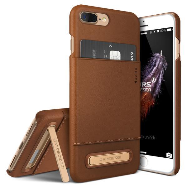 iPhone7 Plus ケース 本革 背面 カードケース キックスタンド 搭載 レザーケース カード収納 カバー アイフォン7プラス 対応 VRS Simpli Leather | VRS DESIGN