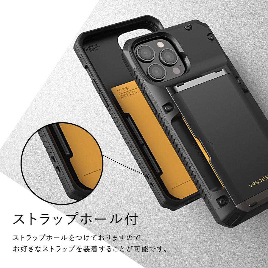 iPhone13Pro ケース 耐衝撃 ストラップホール 付 スマホケース 背面 カード 収納 付 スマホカバーiPhone 13 Pro アイフォン13プロ 対応 VRS Damda Glide Pro｜comwap｜05