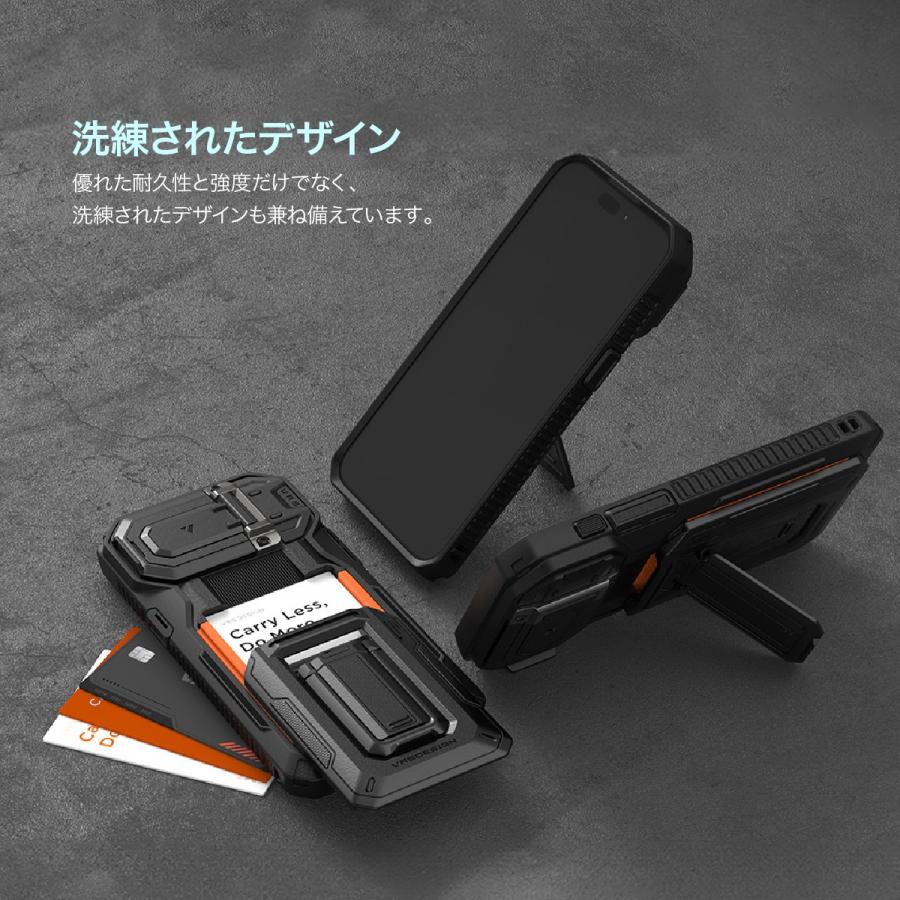 VRS DESIGN iPhone 15 Pro ケース 耐衝撃 カード収納 / スタンド