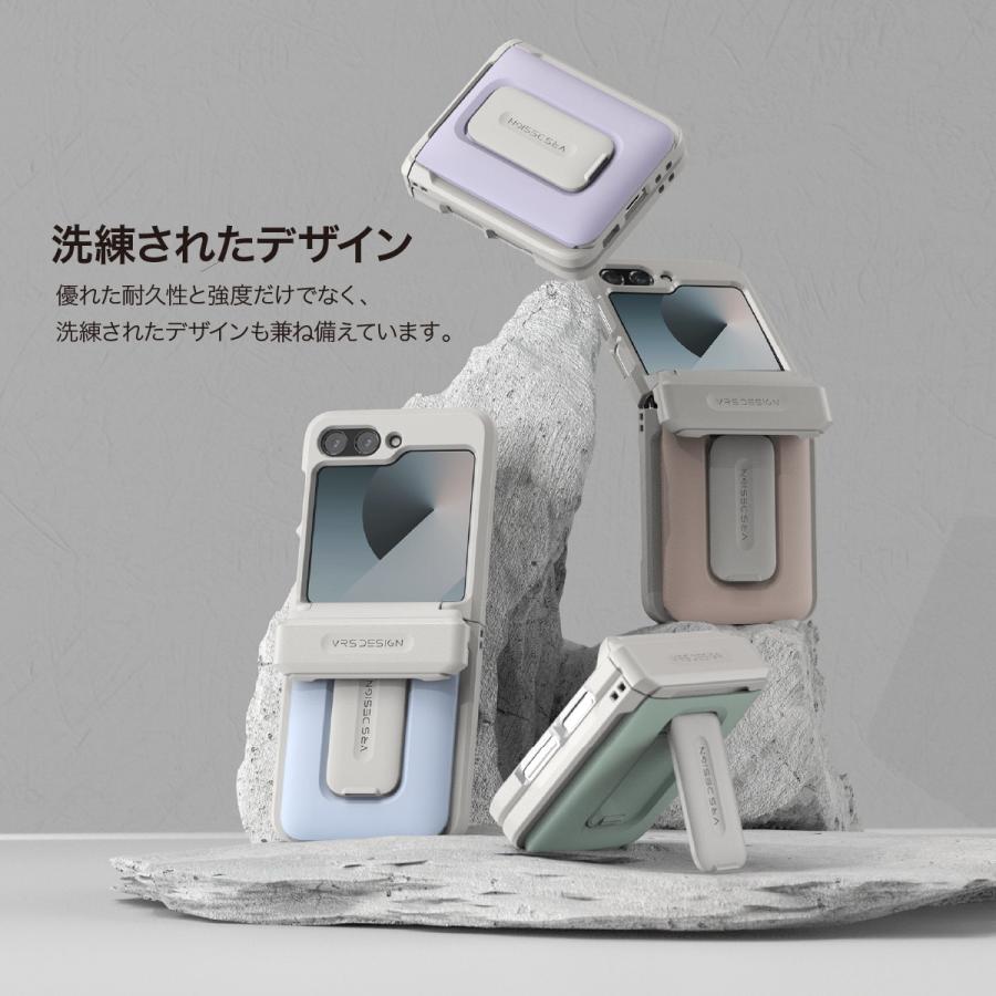 VRS DESIGN Galaxy Z Flip6 ケース 耐衝撃 カード収納 ヒンジ 保護