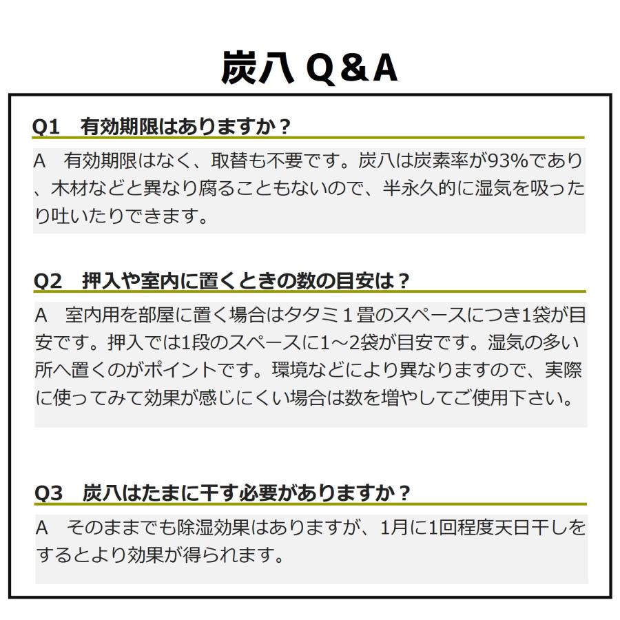 炭八３Lサイズ5個 ＋ スマート小袋2個 セット 湿気 消臭 除湿 調湿 出雲 炭八正規代理店出荷 炭はち すみはち｜con-nect｜20