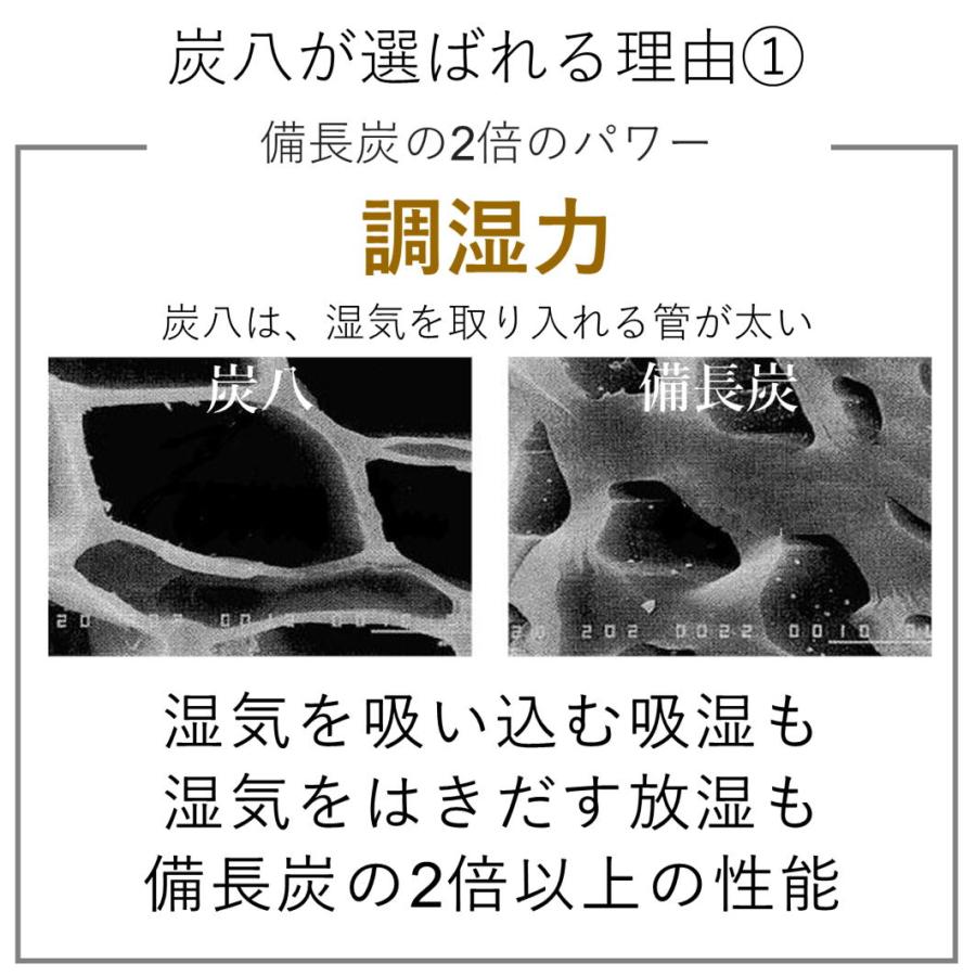 炭八 小袋 増量タイプ 700ml 10袋セット  除湿 消臭 湿気とり かび対策 調湿 押入 収納 出雲 炭はち  繰り返し押入 下駄箱 タンス｜con-nect｜14