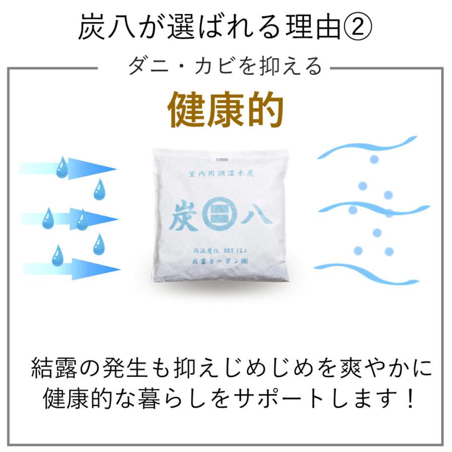 炭八 小袋 増量タイプ 700ml 10袋セット  除湿 消臭 湿気とり かび対策 調湿 押入 収納 出雲 炭はち  繰り返し押入 下駄箱 タンス｜con-nect｜15