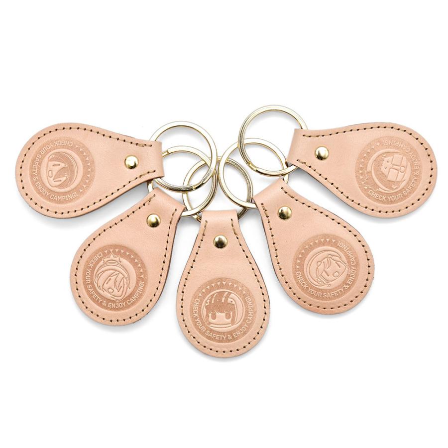 ゆるキャン グッズ 公式 日本製 本革 レザーキーホルダー 車 バイク 全