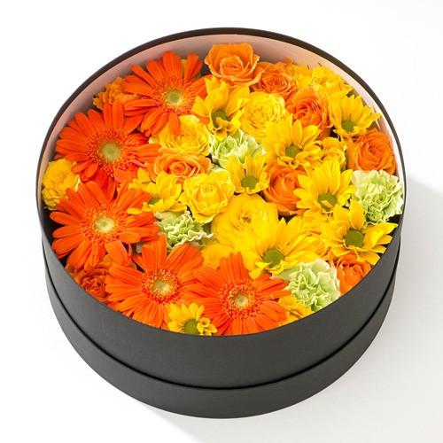 モンソーBOX エテルニテ 【オレンジ】 お花 フラワーギフト プレゼント おしゃれ 冬ギフト | 
