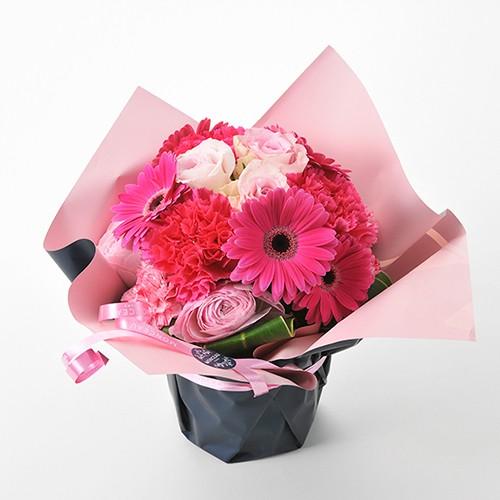 モンソーアレンジ シュシュ （ピンク） お花 フラワーギフト プレゼント おしゃれ 冬ギフト | 