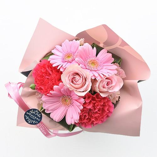 モンソーアレンジ ミニョン（ピンク） お花 フラワーギフト プレゼント おしゃれ 冬ギフト |  | 01