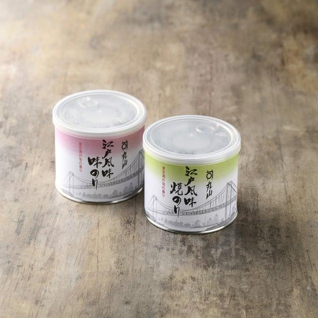 丸山海苔店 江戸風味 焼・味2缶セット (八切60枚×2缶) / のり まるやまのり 味付けのり 焼きのり 築地 高級のり丸山海苔店 海苔 のり 高級 |  | 01