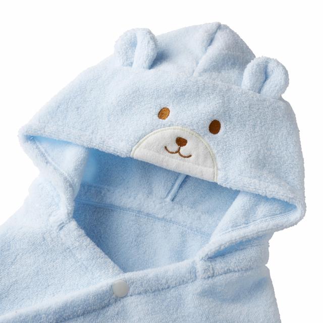 MIKI HOUSE（ミキハウス） 無撚糸バスポンチョセット(ブルー)【BOX付き