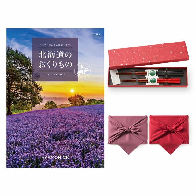 北海道のおくりもの カタログギフト HDO-Cコース+箸二膳(金ちらし)【風呂敷包み】 ギフト お返し プレゼント 景品 結婚祝い グルメ ギフト | CONCENT | 02