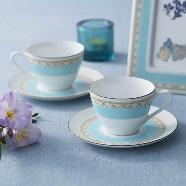 ノリタケ ハミングブルー ティーコーヒー碗皿ペアセット : ギフトの