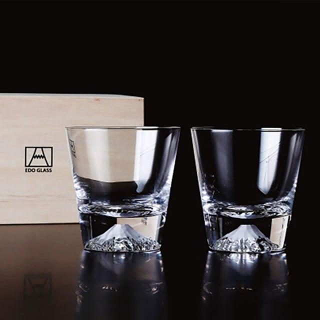 田島硝子（TAJIMA GLASS） 田島窯 江戸硝子 富士山 ロックグラス2個