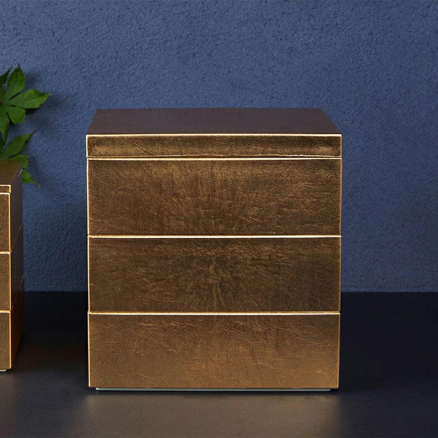 値下げ】加賀箔工芸 金色花柄漆器重箱 【公式通販】