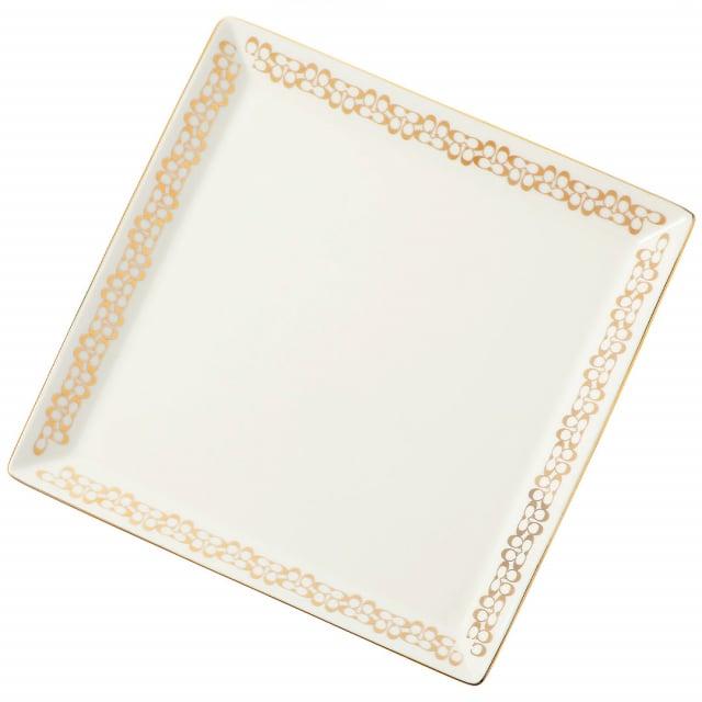 COACH(コーチ)スクエアトレイ ゴールド 送料無料 テーブルウェア テーブルウェア 結婚祝い 新築祝い ペアデミタスカップ ソーサー ゴールド マグカップ 出産 | COACH