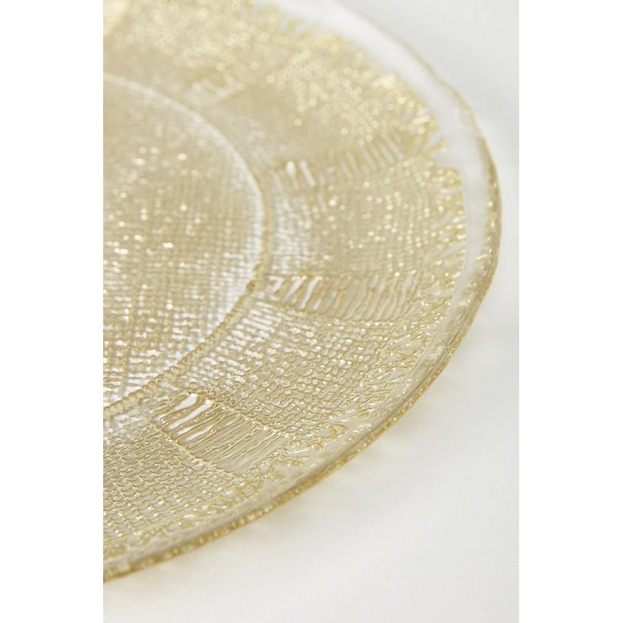 アンソロポロジー ディナープレート レース おもてなし プレート ゴールド ガラス製 トルコ製 Anthropologie ant1454