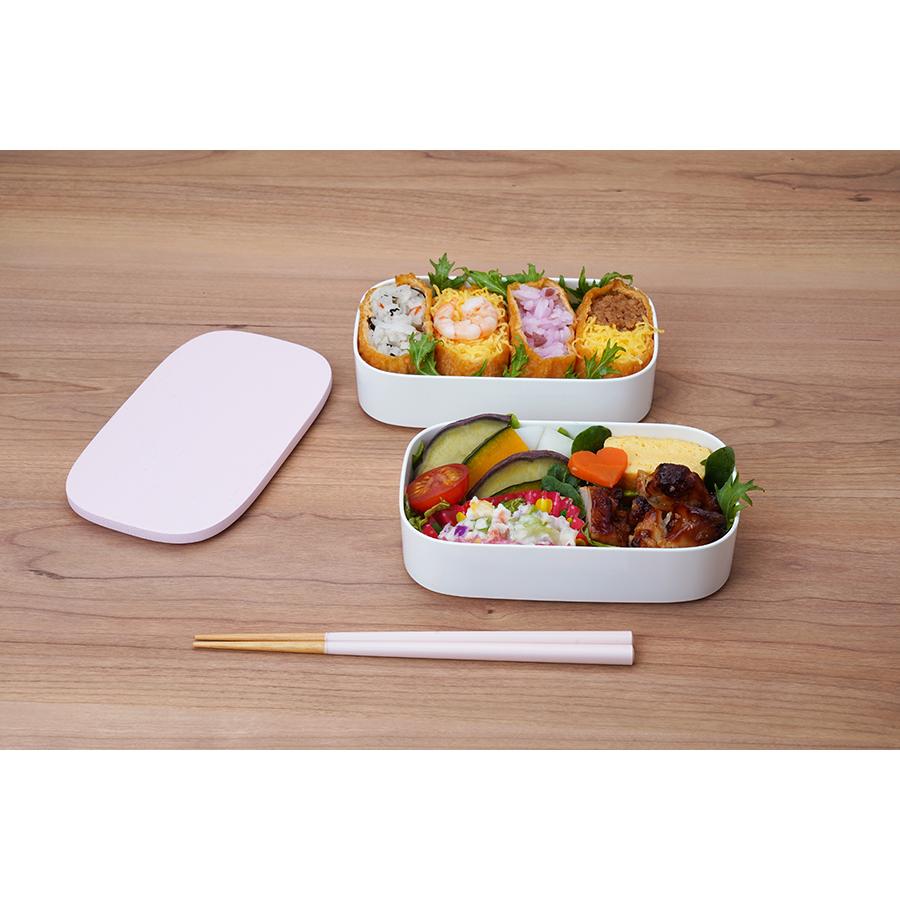 弁当箱 おすすめ  2段 ランチボックス パステルカラー ピンク/グレー/ホワイト ヴァーレア ヴァーリ 木蓋 日本製 |  | 10