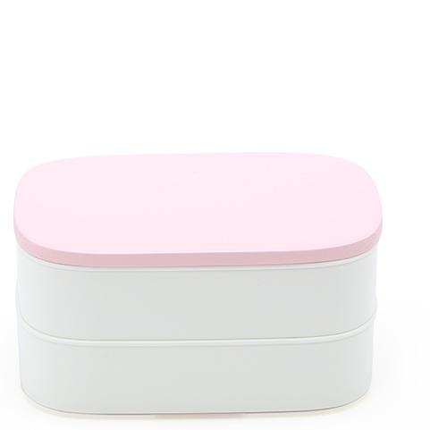 弁当箱 おすすめ  2段 ランチボックス パステルカラー ピンク/グレー/ホワイト ヴァーレア ヴァーリ 木蓋 日本製 |  | 05