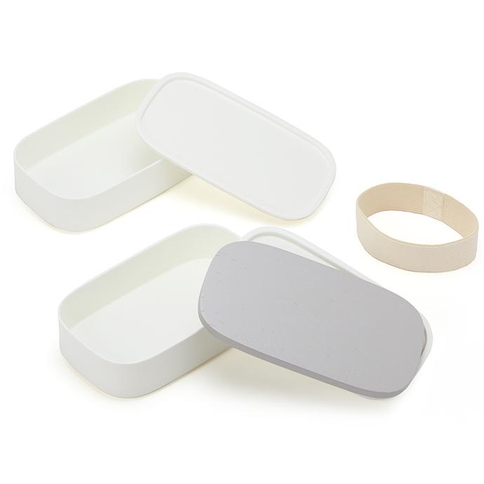 弁当箱 おすすめ  2段 ランチボックス パステルカラー ピンク/グレー/ホワイト ヴァーレア ヴァーリ 木蓋 日本製 |  | 08