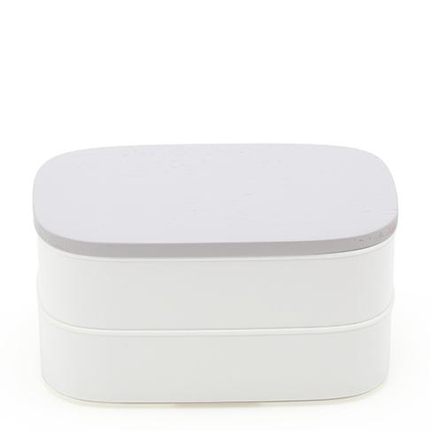 弁当箱 おすすめ  2段 ランチボックス パステルカラー ピンク/グレー/ホワイト ヴァーレア ヴァーリ 木蓋 日本製 |  | 09