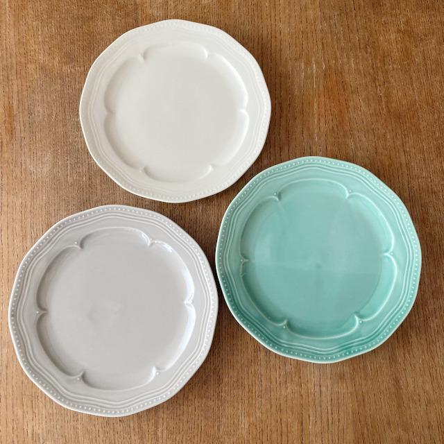 スタジオエム ディナープレート マティネ ラウンド 23.5cm ブラン（白）/グリズ（グレー）/ミント スタジオM’ 食器 大皿 ケーキプレート 日本製 陶器 | studio m' | 09