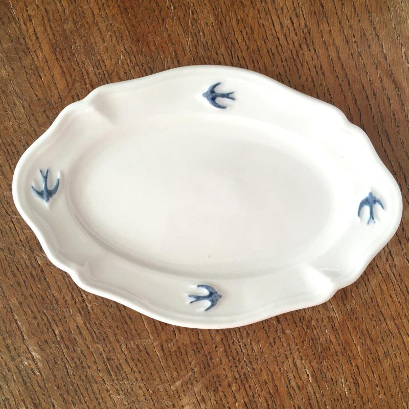 スタジオエム アーリーバード サイドプレート オーバル S ツバメ スタジオM’ 食器 皿 取り皿 ケーキプレート 日本製 陶器 | studio m'