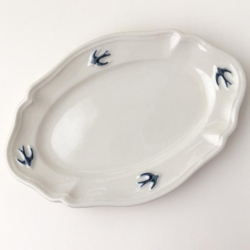 スタジオエム アーリーバード サイドプレート オーバル S ツバメ スタジオM’ 食器 皿 取り皿 ケーキプレート 日本製 陶器 | studio m' | 05