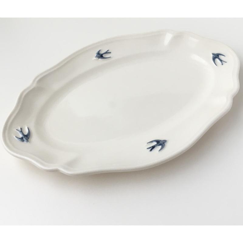 スタジオエム アーリーバード  オーバル L サイドプレートツバメ スタジオM’ 食器 皿 取り皿 ケーキプレート 日本製 陶器 | studio m' | 06
