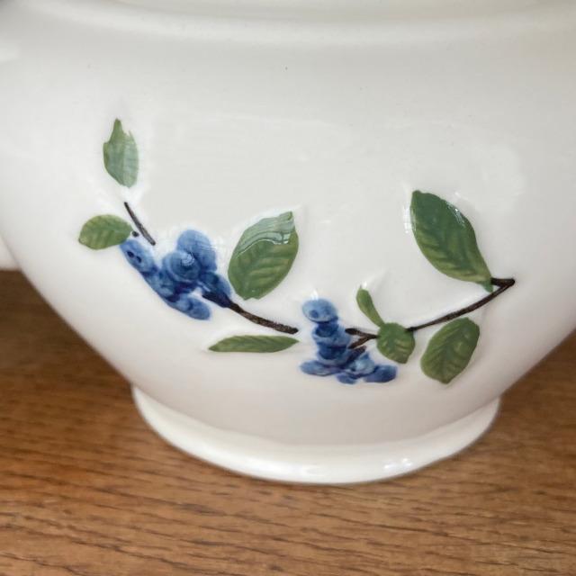 ティーポット ミルティーユ ブルーベリー 茶こし付 ホワイト スタジオM’ 食器 スタジオエム 日本製 陶器 |  | 03