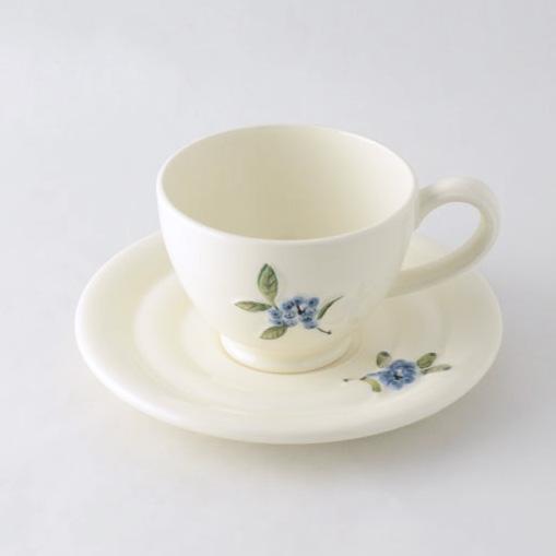 スタジオエム カップ＆ソーサー ミルティーユ ブルーベリー コーヒーカップ ティーカップ ホワイト スタジオM’ 食器 日本製 陶器 ギフト | studio m'