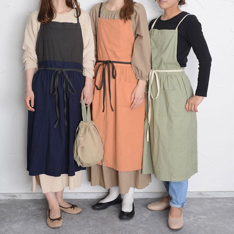 エプロン フルッタ バイカラー 配色 綿 ギャザー ドレスエプロン アウトドア テクノプライム  ギフト | ブランド登録なし | 04