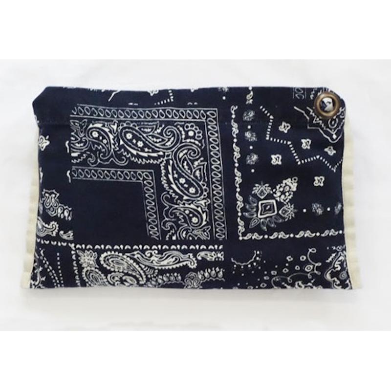 エプロン バンダナ柄 綿 ホワイト/ネイビー ドレスエプロン ワンピエプロン コットンエプロン テクノプライム  ギフト | ブランド登録なし | 04