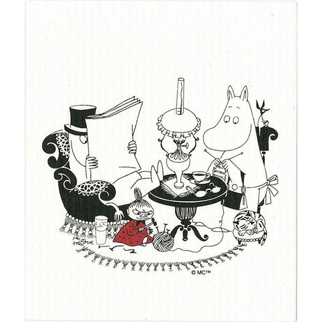 ムーミン スポンジワイプ ムーミン谷の仲間たち　ブルー/オレンジ/パパ読書中 キッチンワイプ ふきん おしぼり 北欧デザイン moomin | MOOMIN | 01