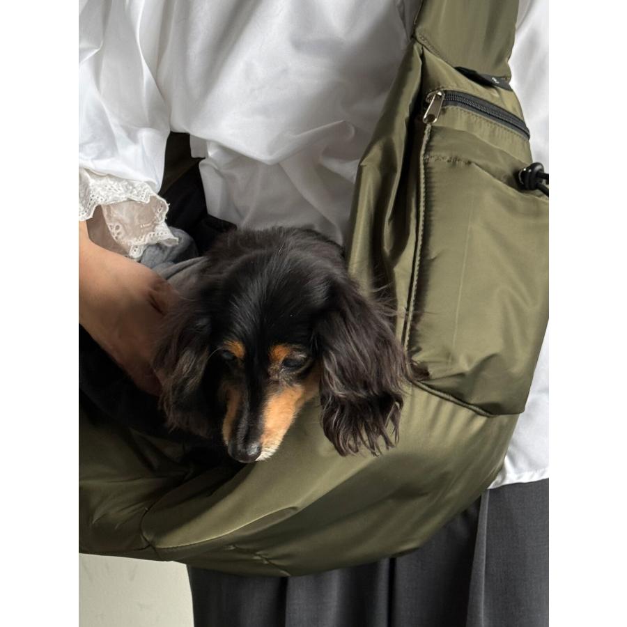 ペット スリングバッグ キャリーバッグ 撥水加工 猫 犬 ブラック