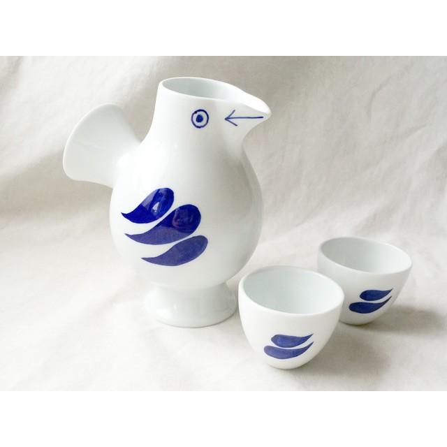 Lisa Larson（リサラーソン） おさけとり 鳥の形の徳利とお猪口の