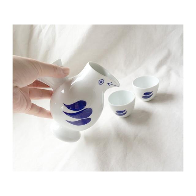 リサラーソン おさけとり 鳥の形の徳利とお猪口のセット 置物 波佐見焼  陶器製 lisa larson | Lisa Larson | 02