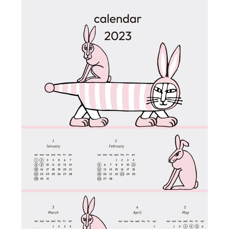 リサラーソン カレンダー2023 うさぎマイキー 捺染てぬぐい 手ぬぐい