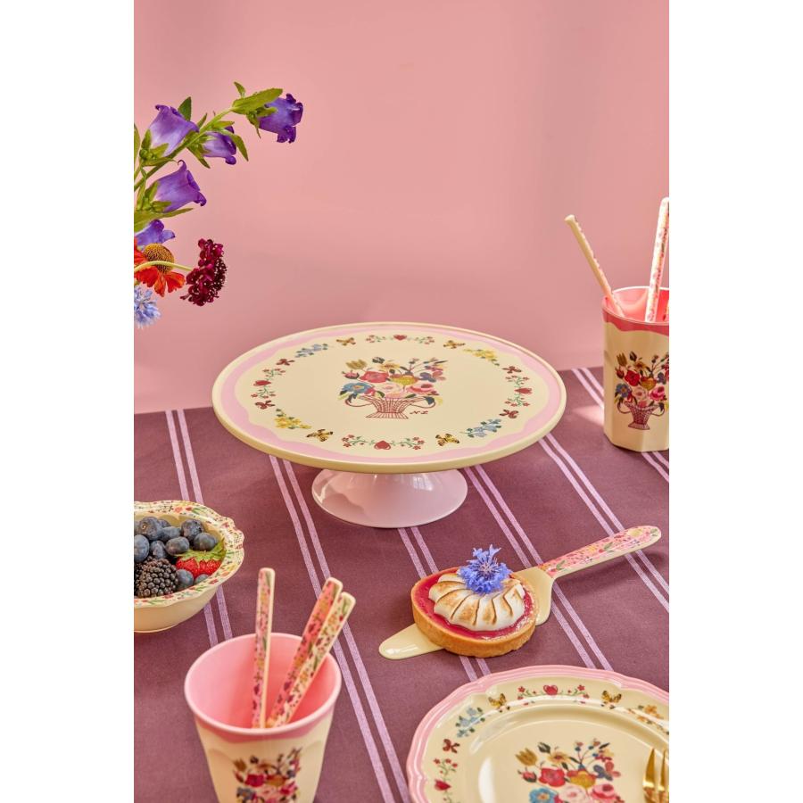 ナタリーレテ ケーキスタンド レオパード/小鳥と花束 アフタヌーンティー 皿 食器 メラミン 大皿 ピンク レッド  rice ライス | Nathalie Lete | 05