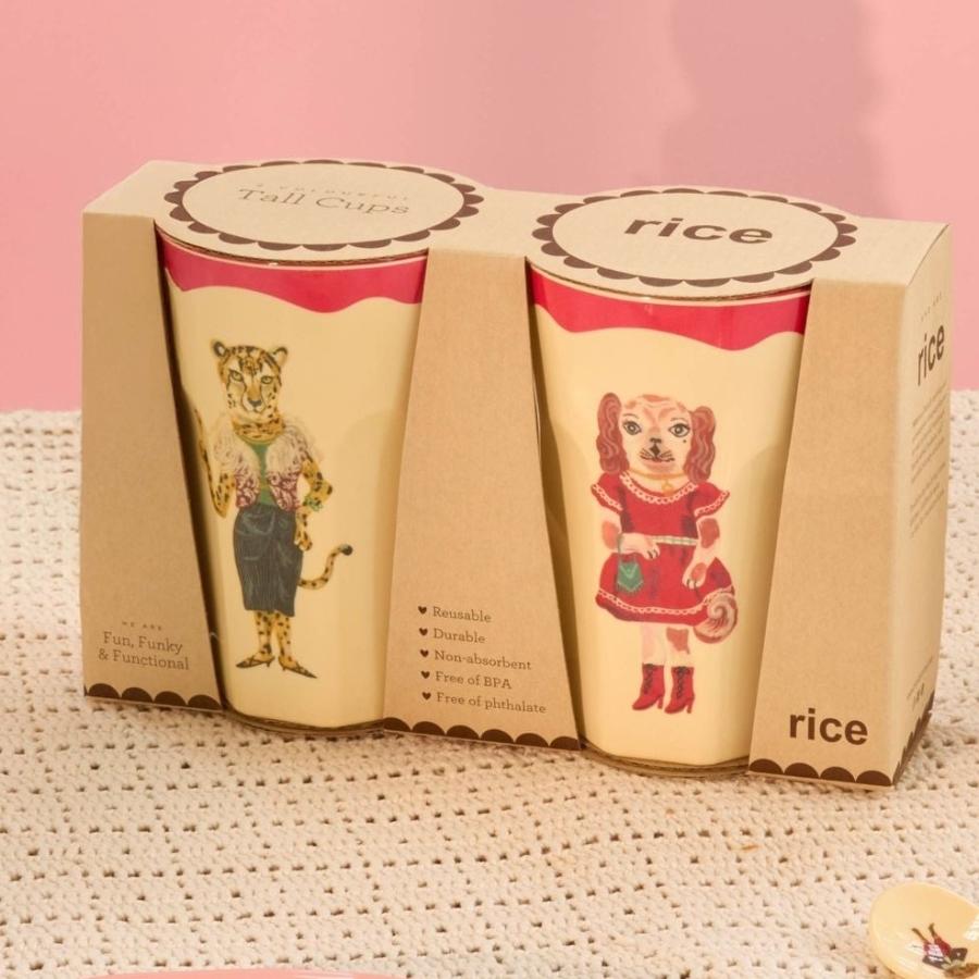 ナタリーレテ カップ 2個セット トール メラミン レオパード 犬 400ml コップ rice ライス | Nathalie Lete | 04