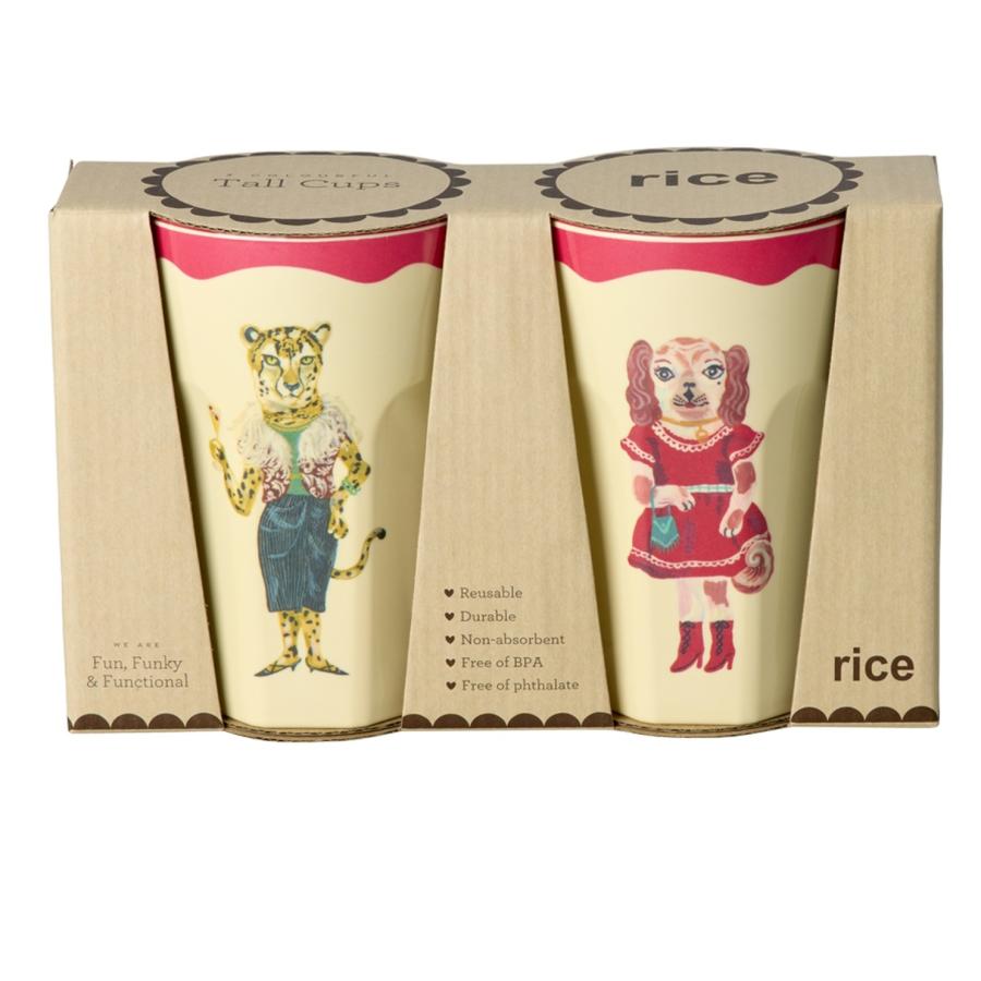 ナタリーレテ カップ 2個セット トール メラミン レオパード 犬 400ml コップ rice ライス | Nathalie Lete | 03