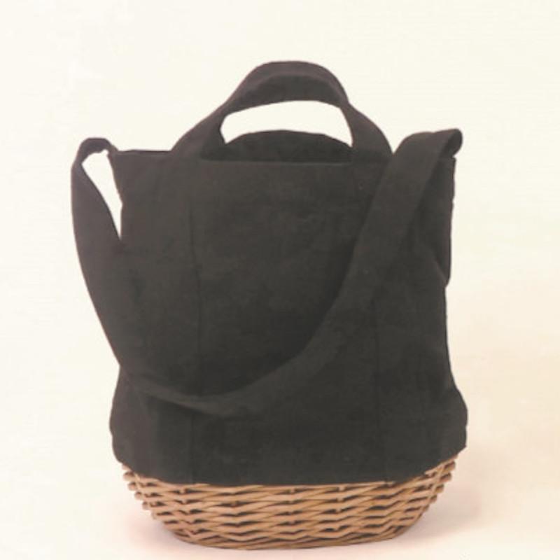 りりな　かごバッグ かごバッグ 柳キャンバスバッグ Sサイズ かばん ランチバッグ