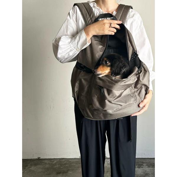 ペット バックパック キャリーバッグ 撥水加工 リュック  キャリーバッグ ペット 猫 犬 ブラック/カーキ | ブランド登録なし