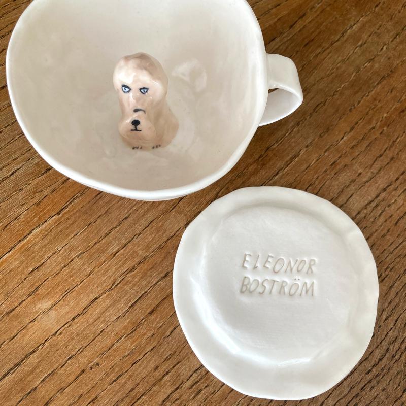 エレオノール・ボストロム カップ&ソーサー 犬 テリア コーヒーカップ