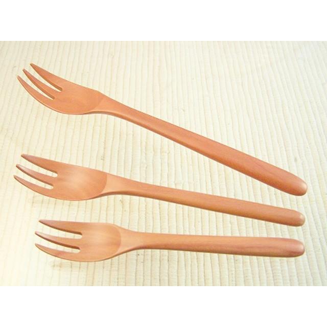ナチュラルな木のフォーク 紫檀・サオ ナチュラルデザイン 木の食器 |  | 01