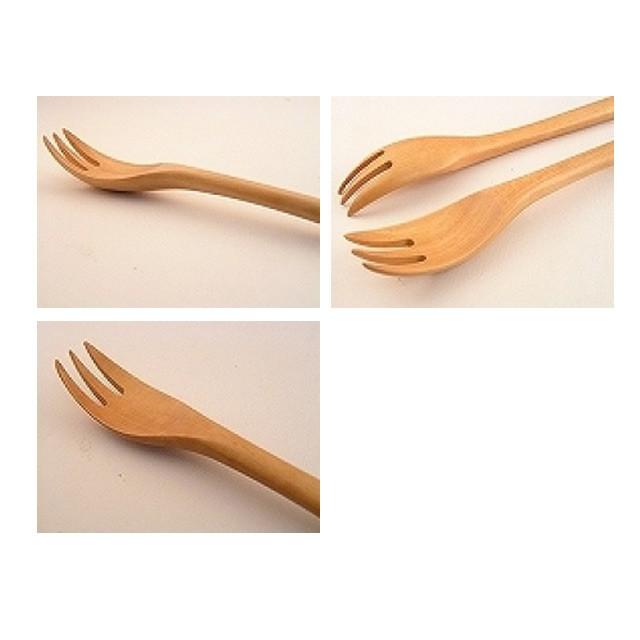 ナチュラルな木のフォーク 紫檀・サオ ナチュラルデザイン 木の食器 |  | 02